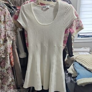 Zara Off-White Textured Dress